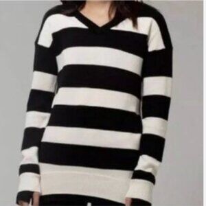 Ivivva by Lululemon Girls Striped Black & White 100% Cotton Sweater Sz 12